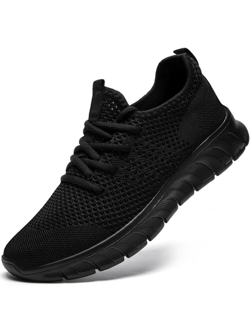 Men's Black Running Shoes Slip On Tennis Walking Sneakers Workout Sport Shoes